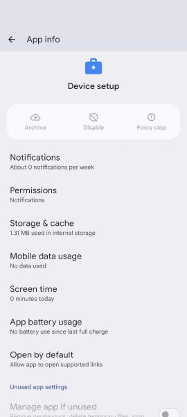 Tắt ứng dụng Device setup (thiết lập thiết bị) sẽ giúp điện thoại Pixel Lock của bạn có thể sử dụng được sim tạm thời