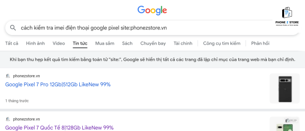 cách kiểm tra imei điện thoại Google Pixel chính xác nhất tại PhoneZStore