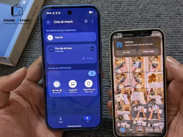 HOT: Google Pixel 10 Series Dùng Quick Share "Bắn" File Sang iPhone Qua AirDrop Không Cần App 6 Thử Nghiệm Quick Share kết nối AirDrop gửi file sang Iphone trên Google Pixel 10 tại Phone Z Store