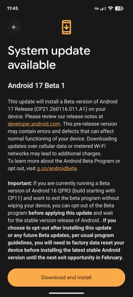 Google Chính Thức Ra Mắt Android 17 Beta 1 2 Google Chính Thức Ra Mắt Android 17 Beta 1 | PhoneZStore.vn