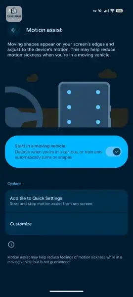 Hướng Dẫn Bật Motion Assist Trên Android 17: Giải Pháp Giảm Say Xe Khi Dùng Điện Thoại 5 cách bật Motion Assist trên Android 17 - PhoneZStore.vn 2