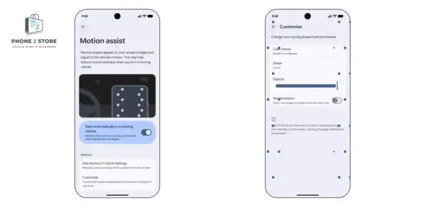 Hướng Dẫn Bật Motion Assist Trên Android 17: Giải Pháp Giảm Say Xe Khi Dùng Điện Thoại 4 PhoneZStore.vn Android Motion Assist